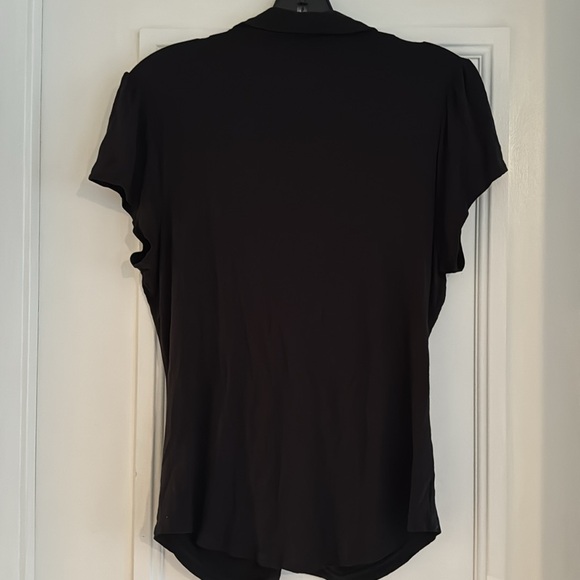Sanctuary black polo, button down with ruching, xl - Picture 4 of 7
